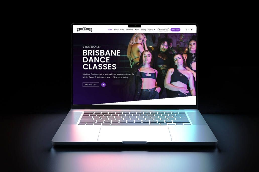 Dance Studio Web Design Brisbane for V-Hub Dance - By FlySocial Digital