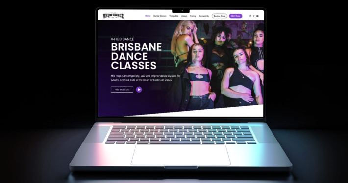 Dance Studio Web Design Brisbane for V-Hub Dance - By FlySocial Digital